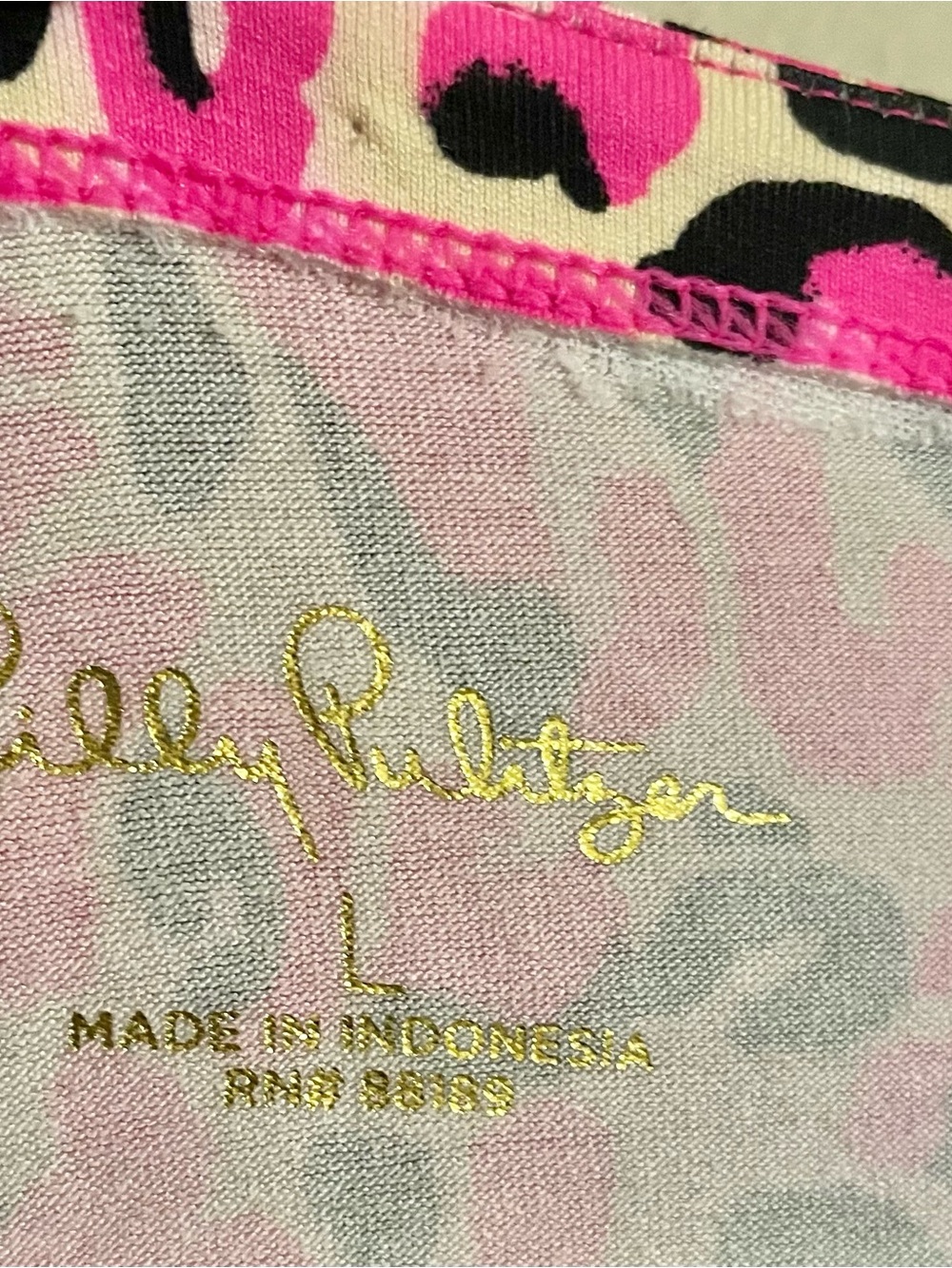 NWOTLilly Pulitzer Sophie Women’s Dress Pink Black Leopard Print 3/4 Sleeve Sz L - Picture 7 of 10